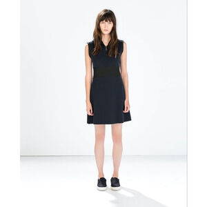 Women's ZARA Navy & Black Sleeveless Mini Dress S